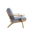 Hans Wegner Fabric Plank Cadeira de 3 lugares